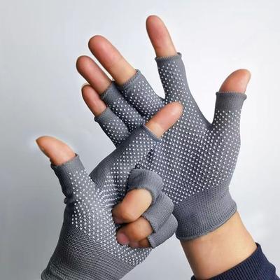 2Pair Summer Thin Sunscreen Gloves Nonslip Wear Resistant Half Finger Gloves Outdoor Fitness Breathable Motorcycle Gloves