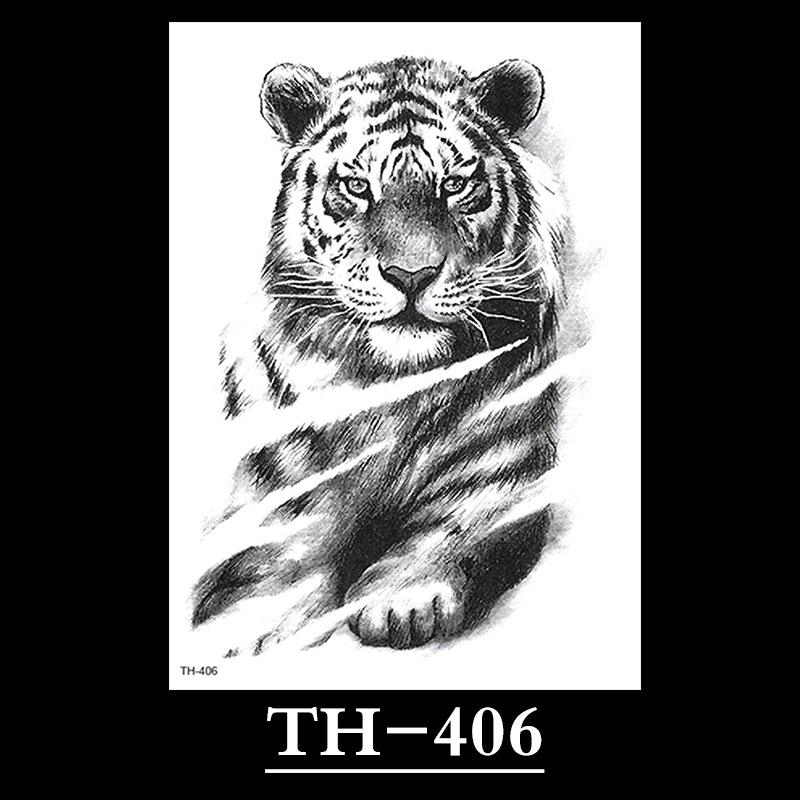 Animal Tattoo Sticker, Liger Tattoo Sticker, Half Arm Waterproof Tattoo Sticker, Large Picture Temporary Sticker Tattoo