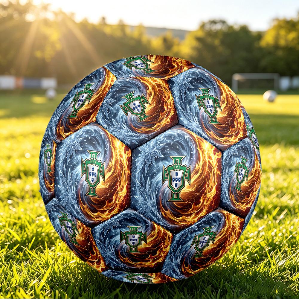 Portugal Football Printed Size 5 Soccer Ball Wear Resistant Standard Adult Training Football Fan Gift for Indoor Outdoor Match Sports