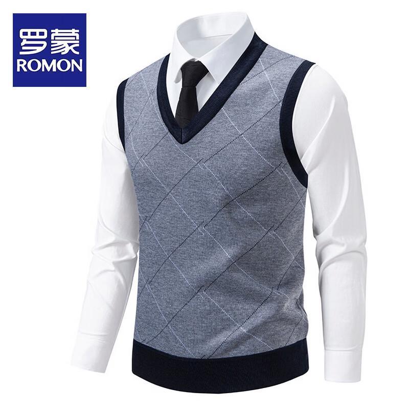 ROMON Men's Casual Knitted Sweater Vest
