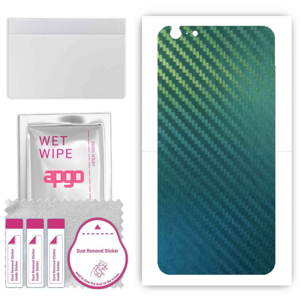 apgo Protective Skin Sticker for the back compatible with Apple iPhone 6s Plus, Wrap Film, Foil, Vinyl - Pattern Carbon Chameleon CAKA1