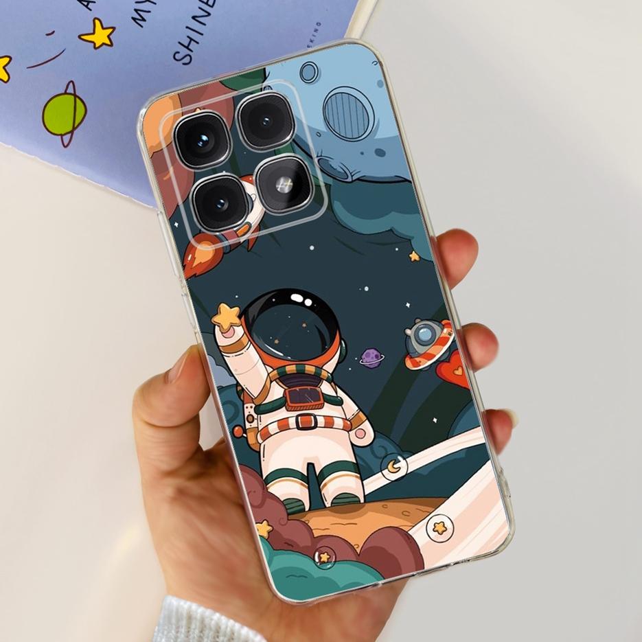 For Xiaomi 14T Pro Case Stylish Flowers Painted Cover 6.67'' Clear Silicone Phone Case For Xiaomi Mi 14T 14TPro Mi14T Soft Shell