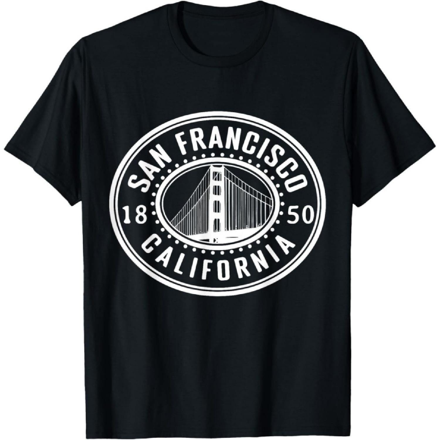 San Francisco Golden Gate Bridge California 1850 Souvenir T-Shirt S