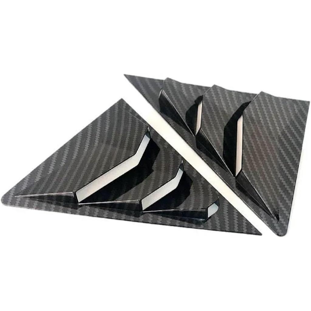 2Pcs Rear Louver Window Compatible for Toyota Mark X Reiz 05-09 ABS Carbon Fiber Side Shutter Cover Trim Sticker Vent Scoop Accessories
