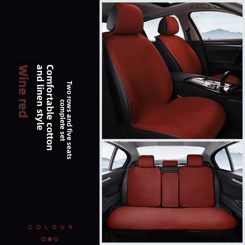 High Quality Universal Car Seat Cover Comfortable Linen Car Seat Cushion Four Seasons Breathable Non-slip Seat Cushion