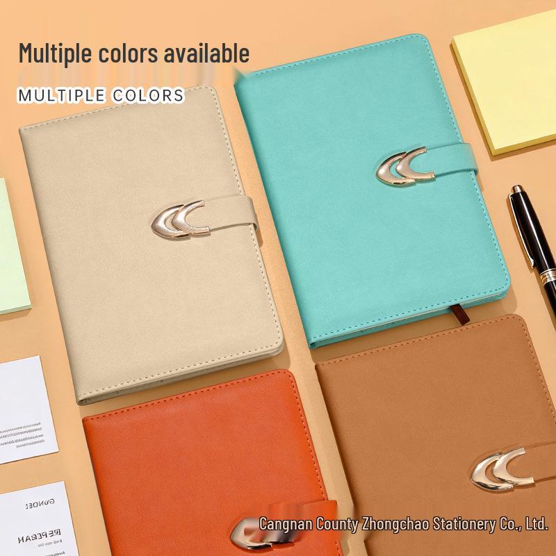 A5 Magnetic Clasp Faux Leather Loose-Leaf Notebook for Students and Business