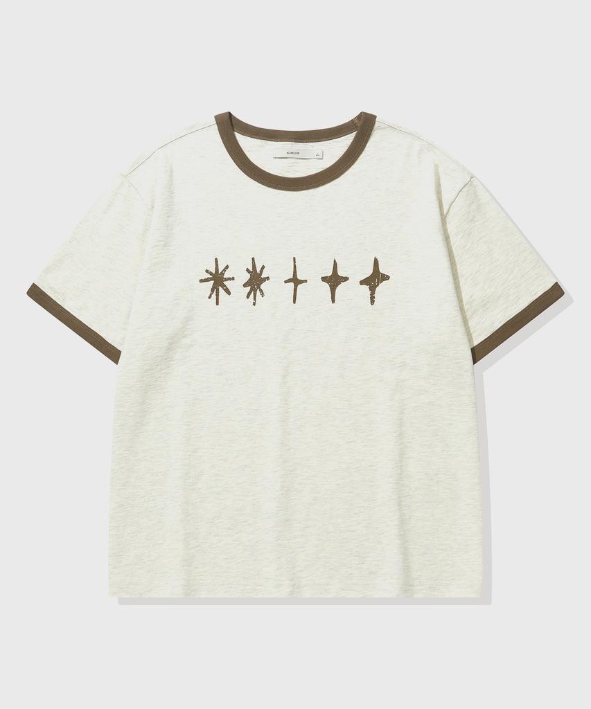 KIIMUIR [Crop] Flashmove Ringer Crop Short Sleeve T-Shirt_Oatmeal