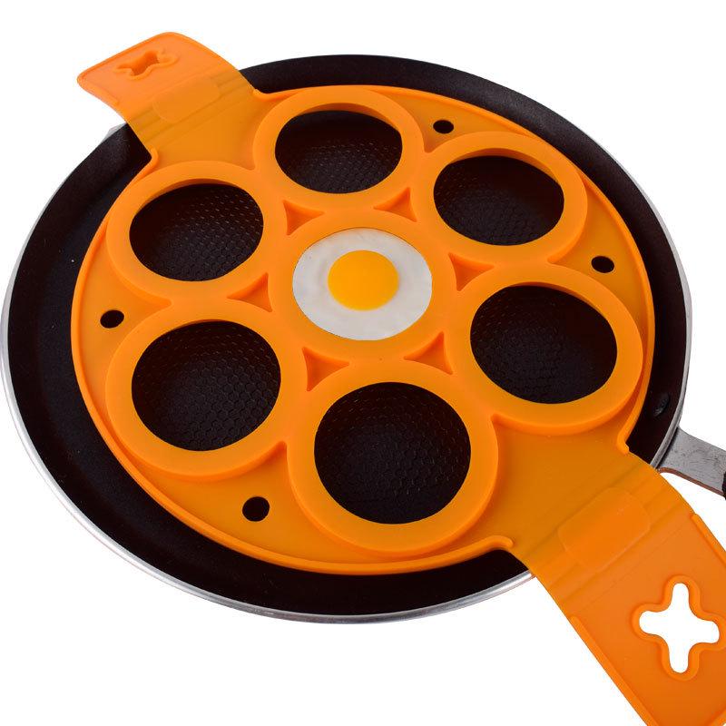 Tianlin Silicone 7-Hole Omelette & Pancake Mold - High Temp Resistant Kitchen Tool