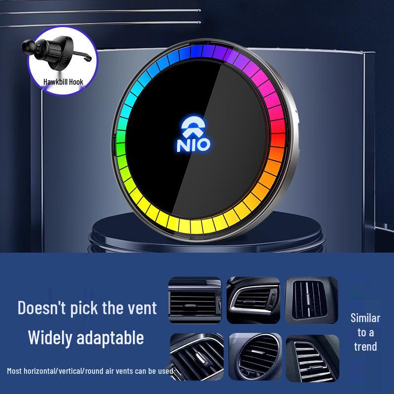 NIO ES6/ES8 Wireless Magnetic Fast Charger and LED Ambient Light for Cars (Apple Compatible)