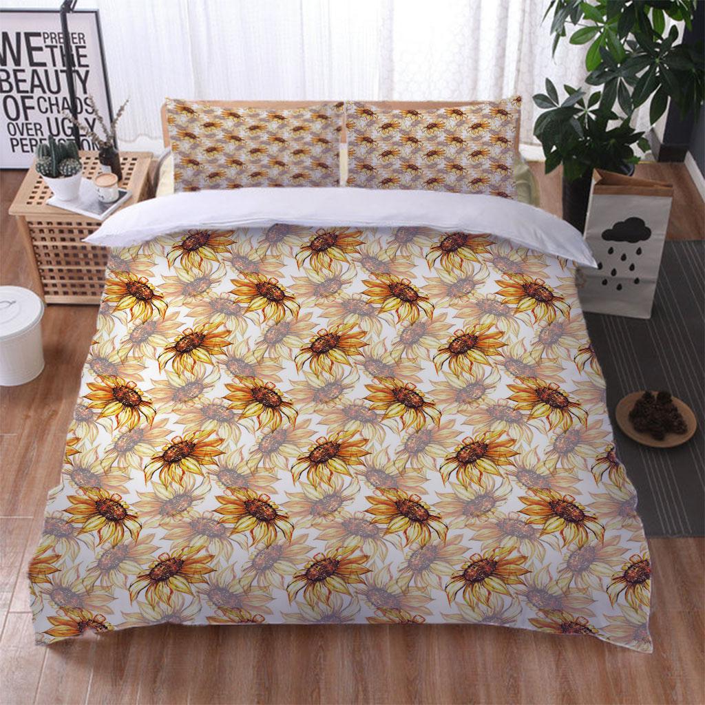 Sets For Children 3D Colourful Flowers Bed Duvet Cover Set Queen Twin Size Bedding Set Single King Soft Polyester Quilt Cover