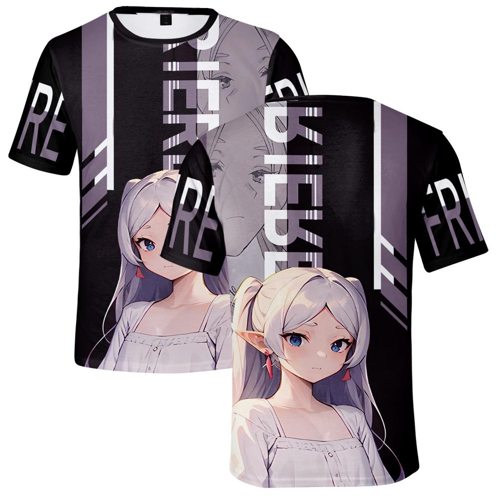 

Летняя женская мужская футболка с коротким рукавом Frieren: Beyond Journey s End Одежда для фитнеса Новая мужская футболка Косплей Футболка