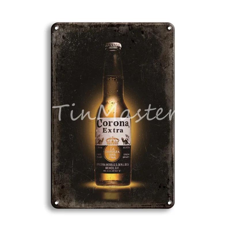 CORONA EXTRA Metal Tin Sign Vintage Beer Poster Decorative Plaques Retro Pub Bar Decor Plate Skull Metal Sign Wall Stickers