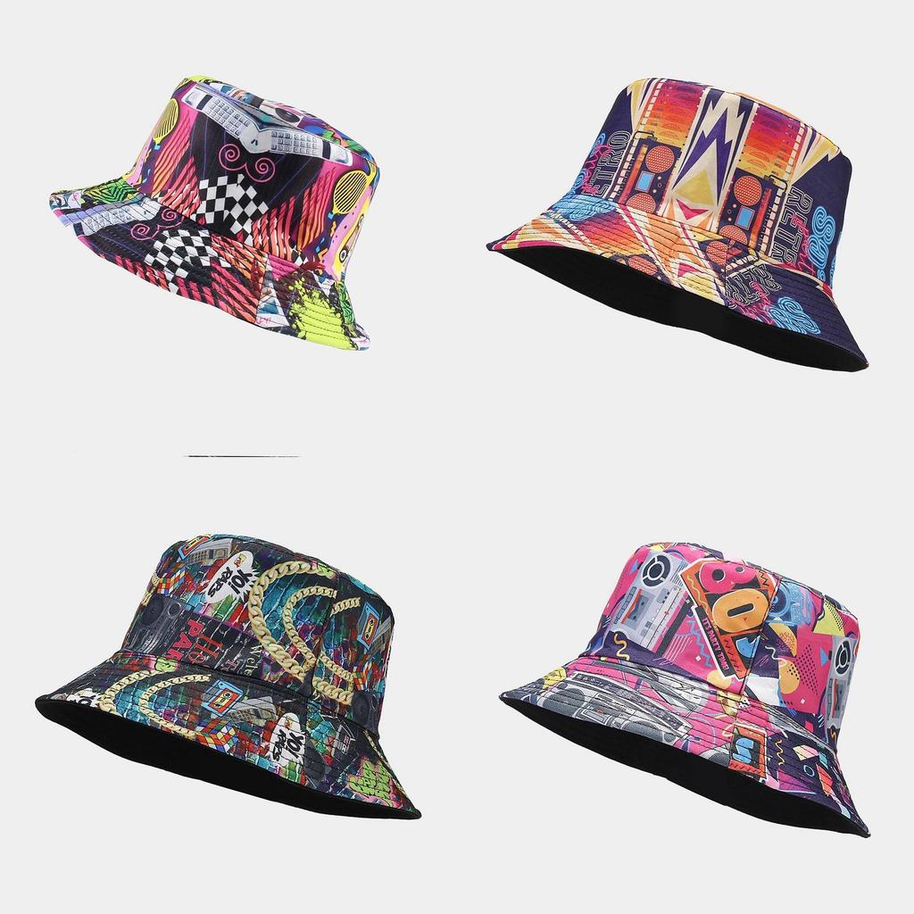 Classic Tape Design Wide Brim Fisherman Hat With Uv Sunblock For Hiking And Outdoors