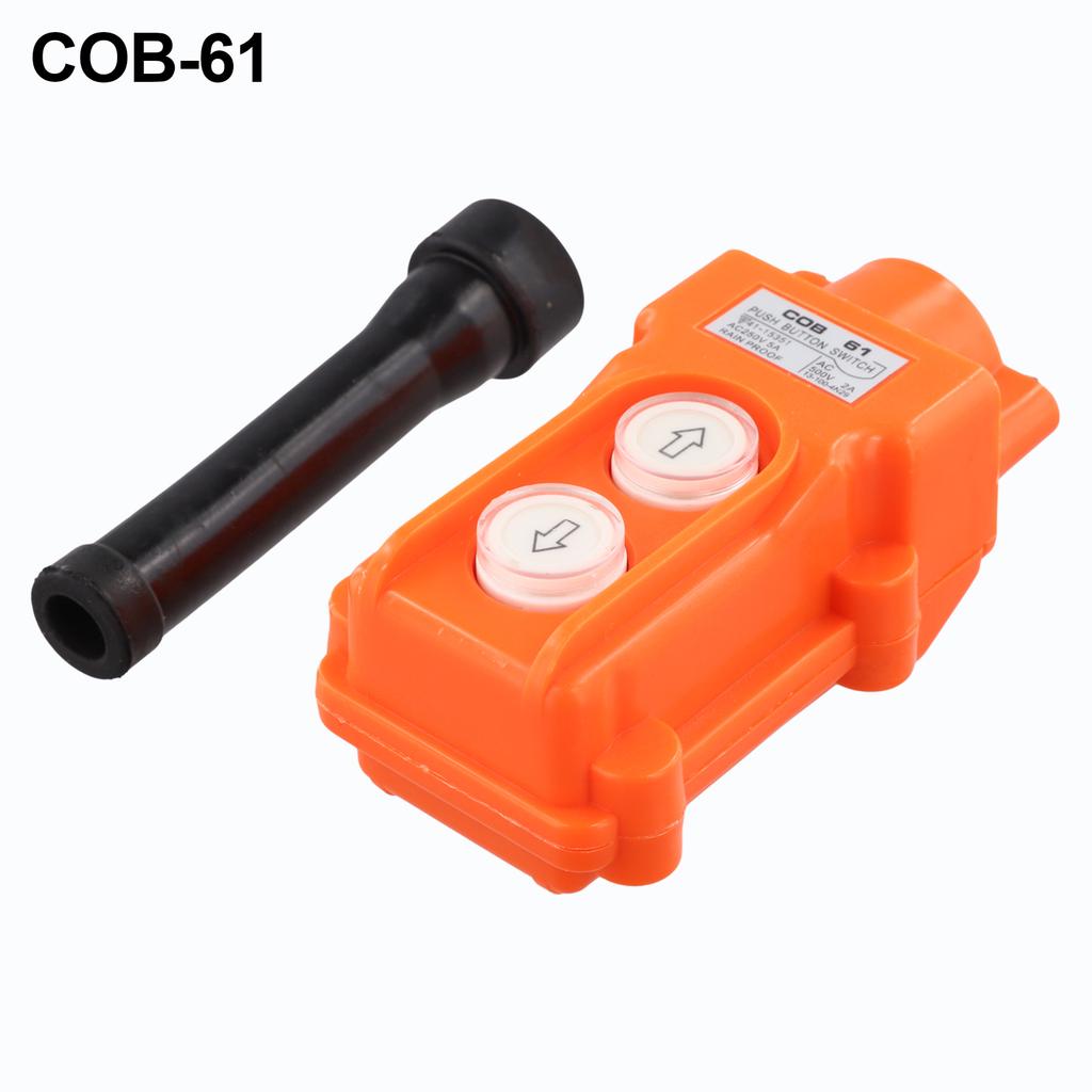 2Way Hoist Crane Pendant Push Button Switch Rainproof COB-61 Orange Hoist Pendant Switch Up-Down Heavy Duty Rain Proof Button