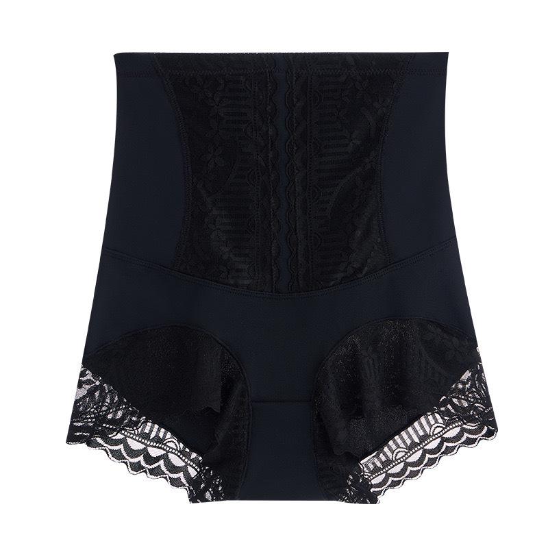 "High Waist Seamless Ice Silk Lace Panties: Postpartum Belly Support & Hip Shaping"