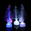 Colorful LED Christmas Tree Light Mini Size Xmas Tree Ornament New Fiber Optic Lamp  Christmas Gift