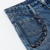 Chuyu Woven Trim Straight Wide-Leg Jeans for Women