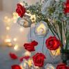 Romantic LED Rose String Lights 1.5/3 M Warm White Simulated Flowers Lights 10/20 LED Flower Garland Atmosphere Lamp