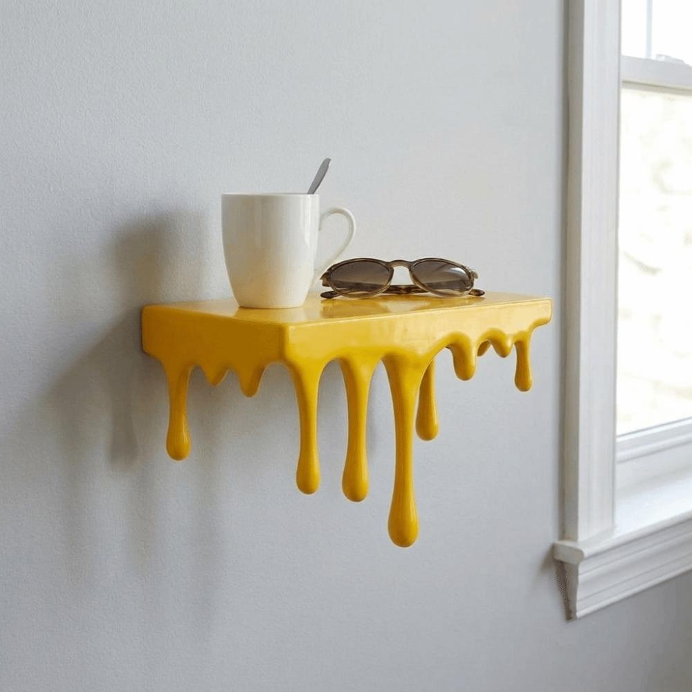 Stable Drip Floating Shelf 3D Printed Wall-Mounted Display Stand Melting Wall Shelf Living Room