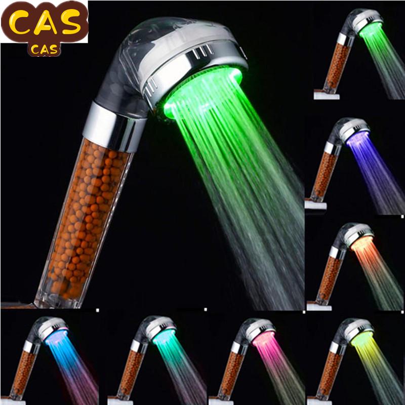Buy CAS RGB 7 Colorful LED Light Water Bath Bathroom Filtration Shower ...