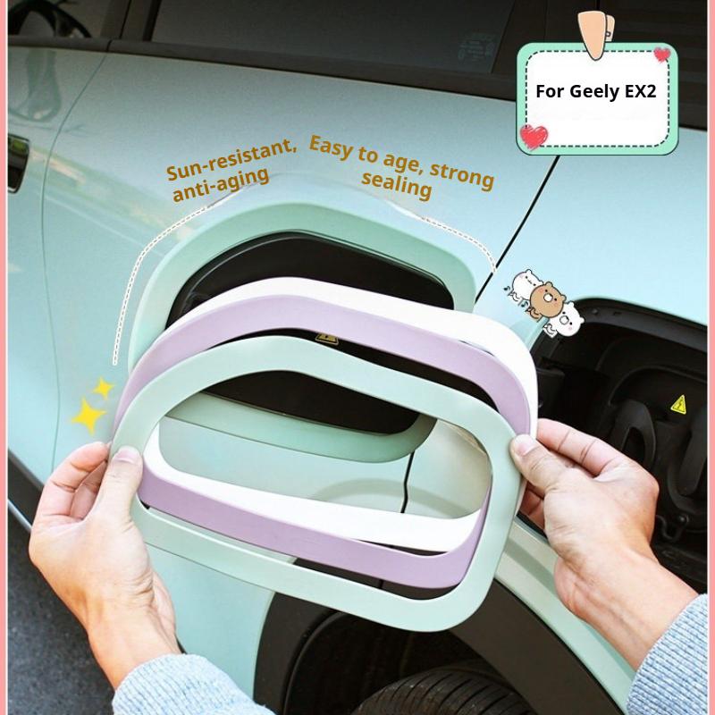 For Geely EX2 Car Charging Port Sealing Ring Rubber Nti-corrosion Dust-proof Charging Port Gasket Strip Ring Charging Cover