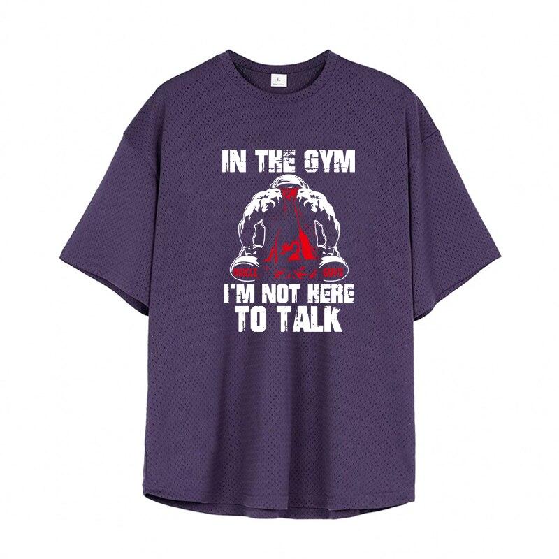 Muscleguys Summer Sports Breathable Short-sleeved O-neck T-shirt Men's Thin Mesh Quick-drying Fitness Bodybuiling Polyester Tees