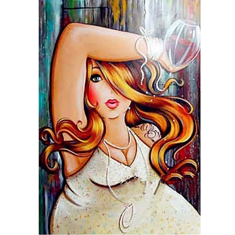 New Arrival 5D Diamond Painting Fat Ladies Cross Stitch Sexy Women Painting Full Round Diamond Needlework Handmad Gift