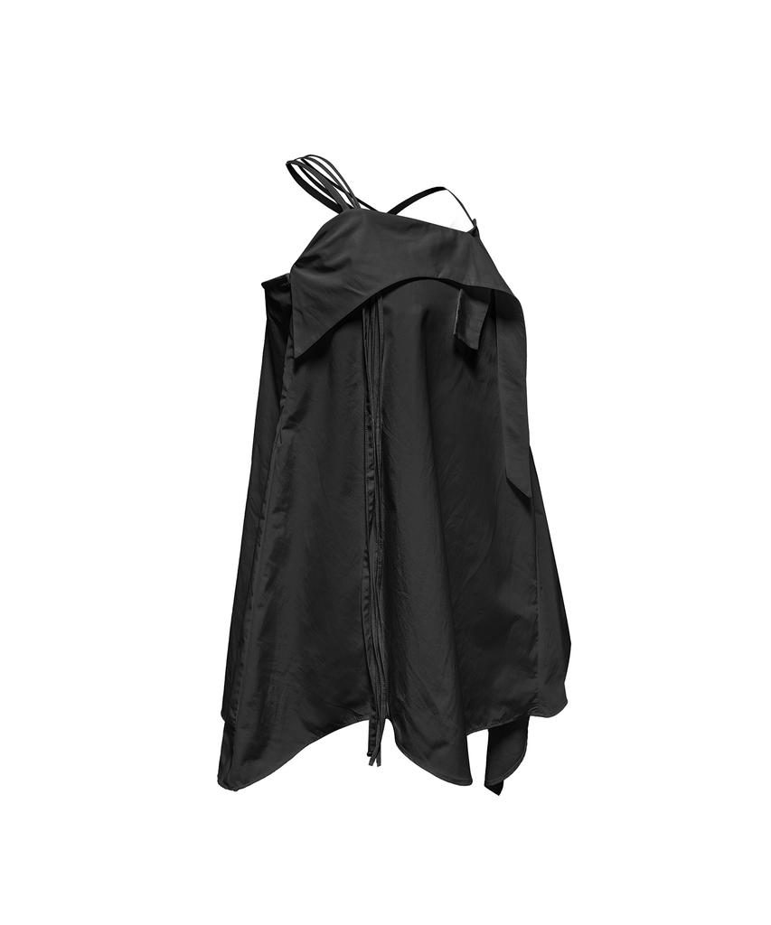 Jeongdo Flap Strap Dress Top . Black