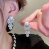 Elegant High-Grade Diamond & Pearl Tassel Earrings