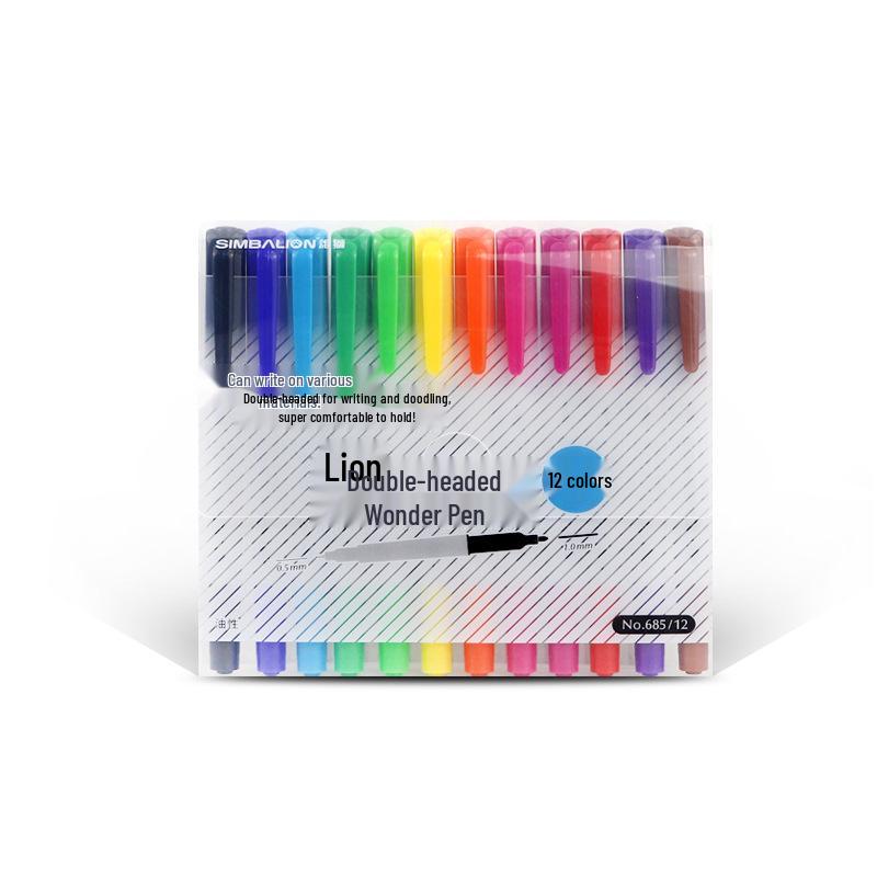 

Lion 12-Color Double-Ended Oil-Based Liner Pen Set for Kids