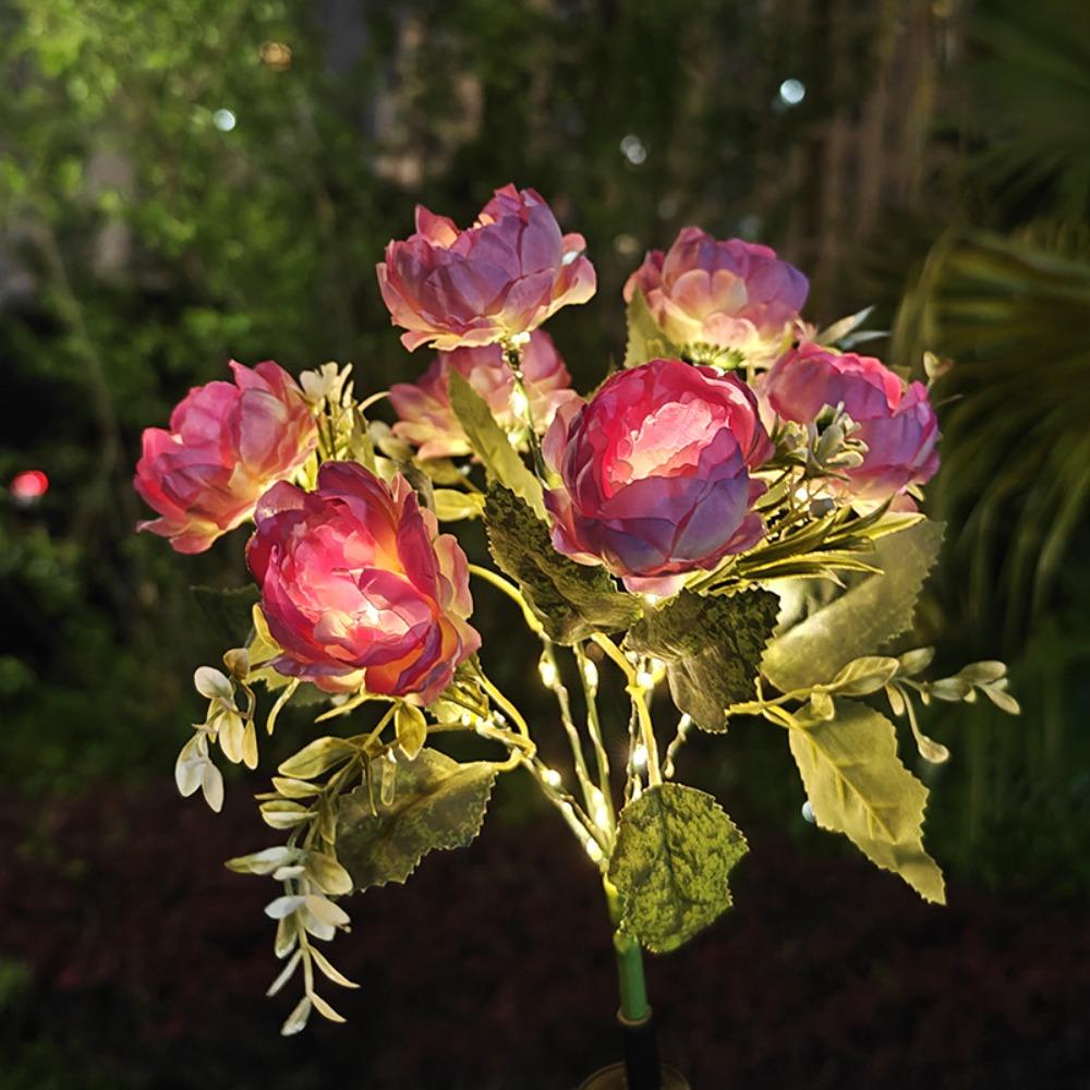 7Head Design Solar Lights Waterproof Solar Powered Solar Garden Lights Flower Shape Decorative Light Solar Powered Lights фиолетовый