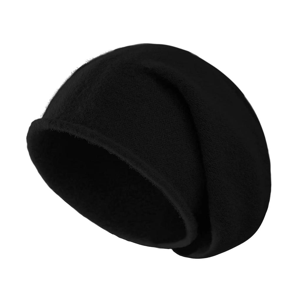 Hat Women's Autumn and Winter Beige Curled Knitted Hat European and American Solid Color Long Confinement Pile Baotou Hat Men