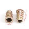 20Pcs M8 20mm Zinc Alloy Hex Drive Head Furniture Nuts Threaded for Wood Insert