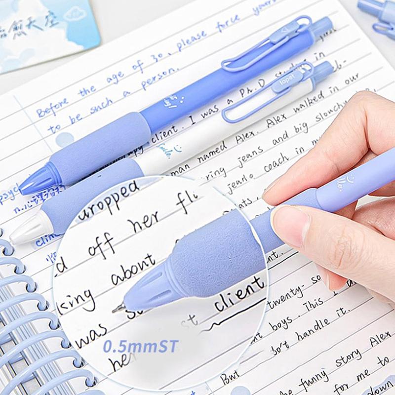 1 buc pix cu gel de ceai verde, suport moale la atingere, 0,5 mm, pix cu bilă, cerneală neagră