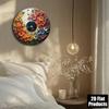 Vintage Floral Metal Wall Art Round 8x8 Inch Tin Sign for Home Bar Cafe Decor