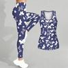 Butterfly Print Yoga Outfit for Women Fashion Workout Leggings Fitness Sports Casual Yoga Set Sports Suit