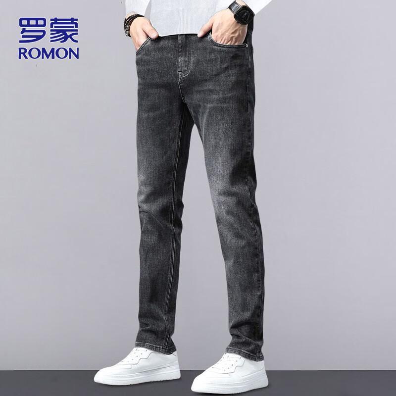 

Romon Men s Autumn/Winter Straight-Leg Jeans 36