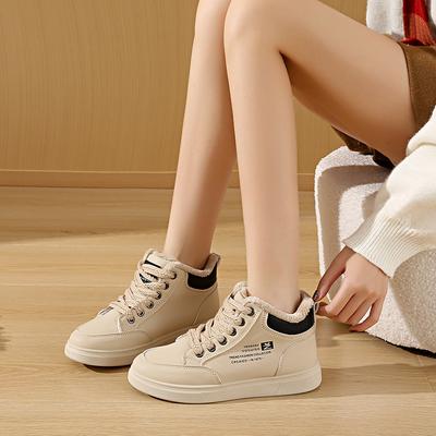 Is Velvet High-top Shoes Women's New Winter Warm Female Student Sports Shoes Heightening Casual Shoes Q