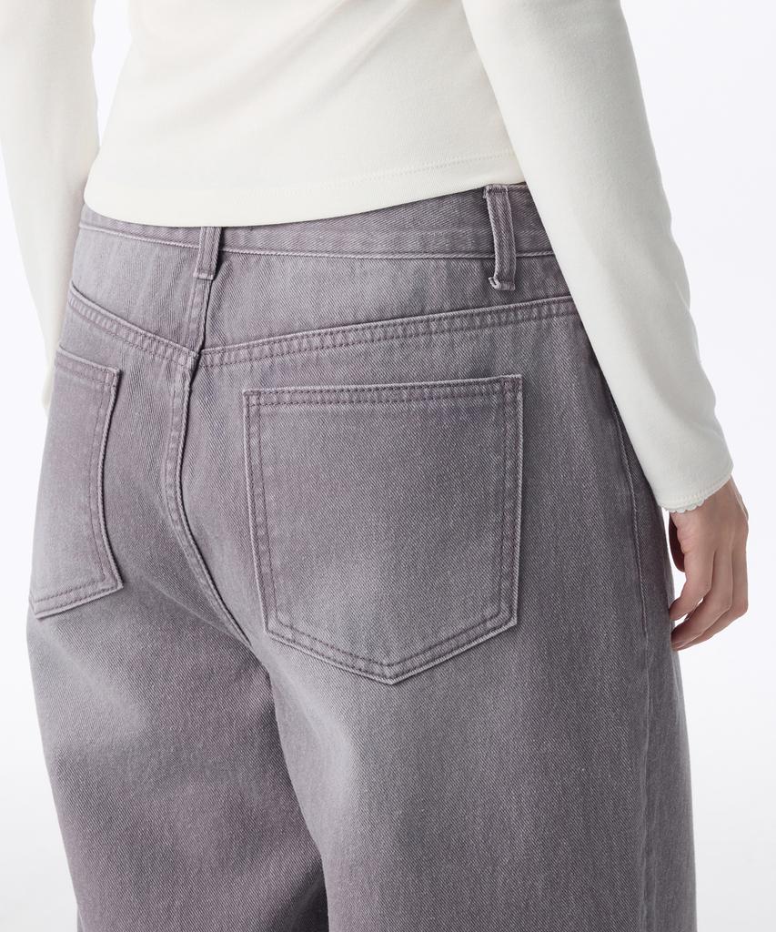MUSINSA STANDARD WOMAN Pigment Wide Denim Pants [Purple Grey]
