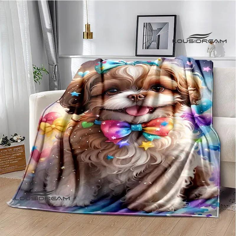 3D Cute dog printed blanket Flannel Warm blankets Soft and comfortable blanket bed linings cubre cama Birthday Gift