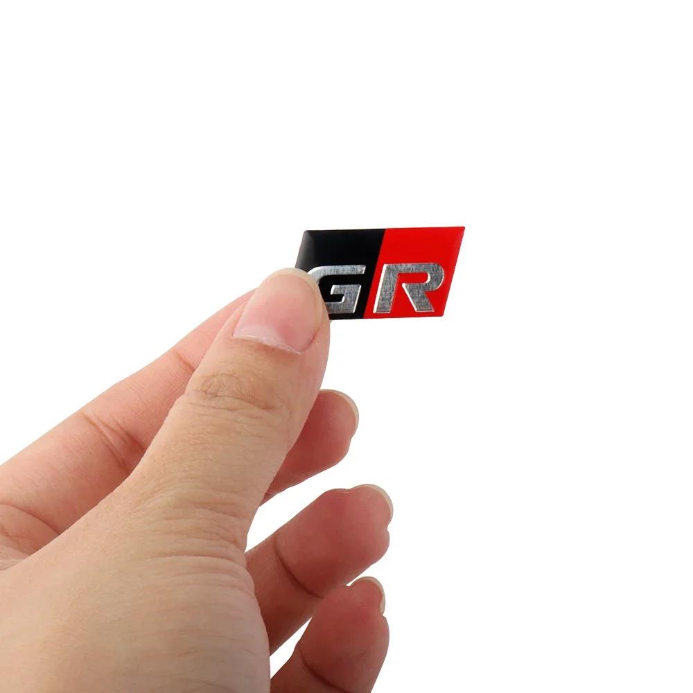 3D Aluminum GR GAZOO RACING Emblem, Auto Steering Wheel Side Body Trunk Fender Sticker for Yaris Prado Rav4 Prius