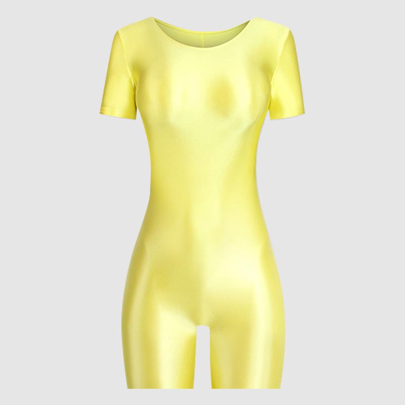 Glossy High-Elastic Bodysuit: Sleek Ballet & Yoga Dancewear