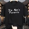 Men's I'm Mom's Favorite Graphic T-Shirt Solid Black Print Breathable Loose-Fit Round Neck Short Sleeve