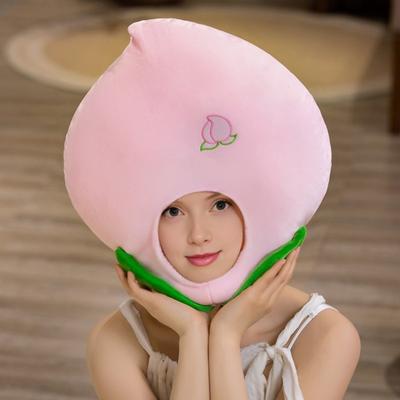 Cappuccio Foto Vivace Colorato Frutta Cibo Forma Morbido Peluche Copricapo Apertura Facciale Caratteristica Celebrità di Internet Costume Feste Oggetto di Scena