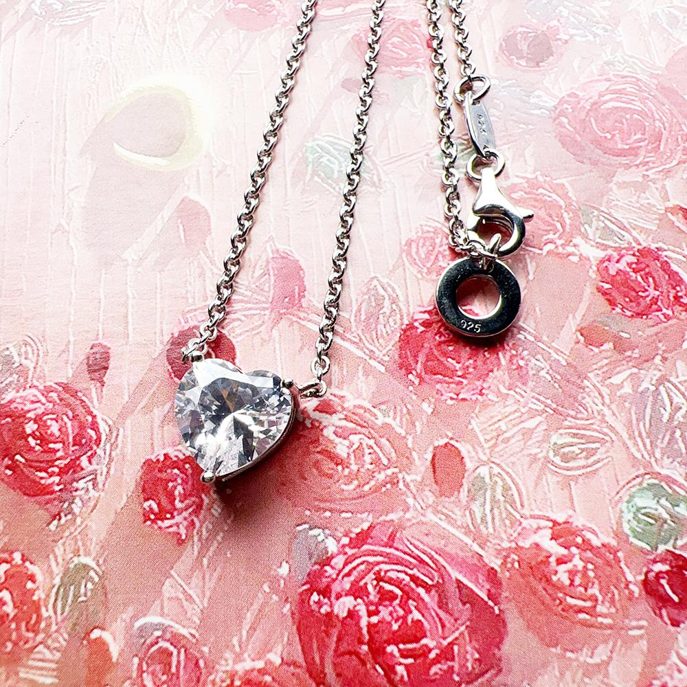 Collier en argent Sterling 925 avec pierre blanche en forme de cœur, bijoux fins, cadeau romantique pour femmes et hommes, nouvelle collection été