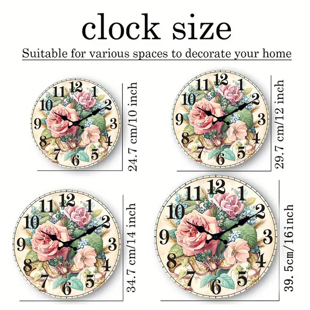 High-Quality Light High-Quality Luxury High-Quality Floral High-Quality Pattern High-Quality Wooden High-Quality Wall High-Quality Clock