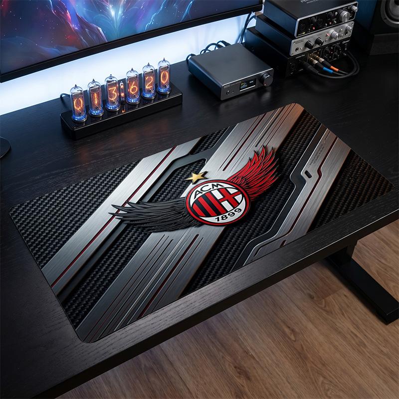 Tappetino per Mouse Grande Stampato AC Milan, Tappetino Morbido in Gomma Antiscivolo per Scrivania da Gioco per Ufficio Laptop Computer Decorazione