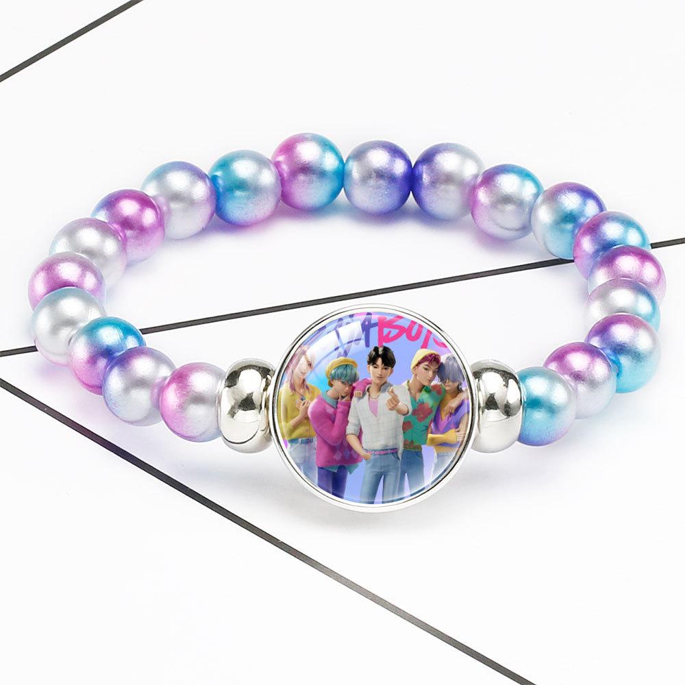 Gradual Change Beaded Bracelet Rumi Zoey Mira Embedded Crystal Bracelet Hidden Buckle Removable Elastic Jewelry