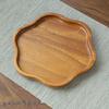 Wooden Leaf-Shaped Snack and Tea Tray
