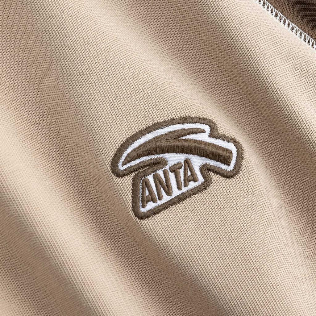 Anta Active Series Mens Long Sleeve Knitted Shirt 2025 Spring Long T-Shirt Men Tops Dusk-Gray Tortoise-Shell-Brown 952618401S-3